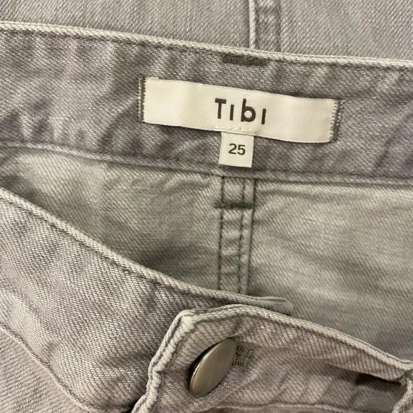 2022 spring Tibi Grey Denim Double Waisted Denim Skirt - Picture 7 of 7
